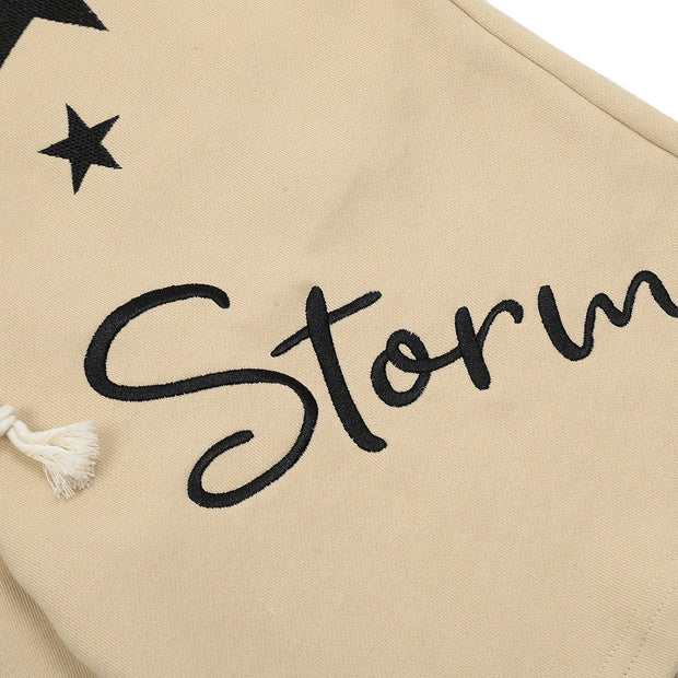 High Street Design Five-pointed Star Embroidered Shorts Men
