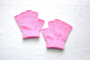 Children's Solid Color Needle Warm Half-finger Gloves