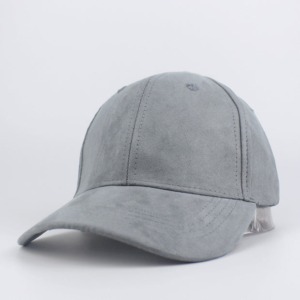 Suede Baseball Hat Solid Color Peaked Hat Black Brown Summer Sun Hat