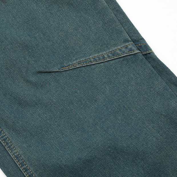 Contrast Color Inkjet Hole Denim Straight-leg Pants Men
