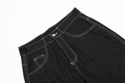 Design Sense Niche Butterfly Paste Cloth Embroidery Denim Straight-leg Pants