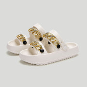 Chains Thick-soled Slippers For Women Indoor Floor House Shoes Summer Outdoor EVA Sandals Two-wearing Beach Shoes