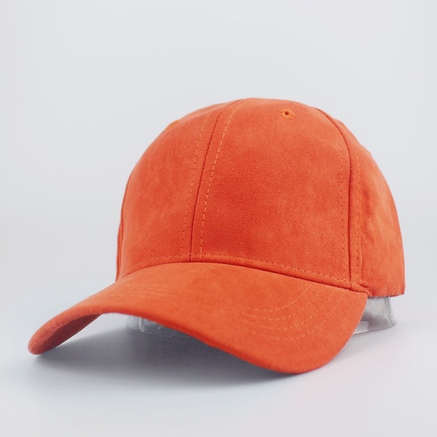 Suede Baseball Hat Solid Color Peaked Hat Black Brown Summer Sun Hat