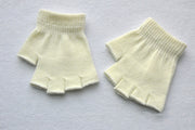 Children's Solid Color Needle Warm Half-finger Gloves