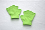 Children's Solid Color Needle Warm Half-finger Gloves