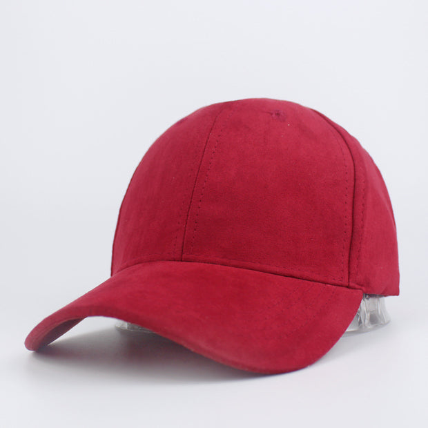 Suede Baseball Hat Solid Color Peaked Hat Black Brown Summer Sun Hat