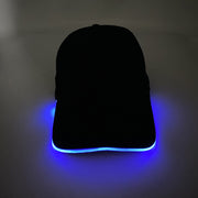 Amazon Sources LED Optical Fiber Luminous Peaked Cap Luminous Flashing Hat Outdoor Sunshade Fashion Baseball Cap Wholesale