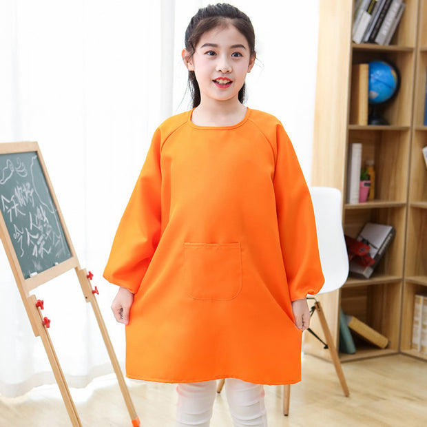 Kindergarten Backwearing Coverall Children's Long-sleeved Apron