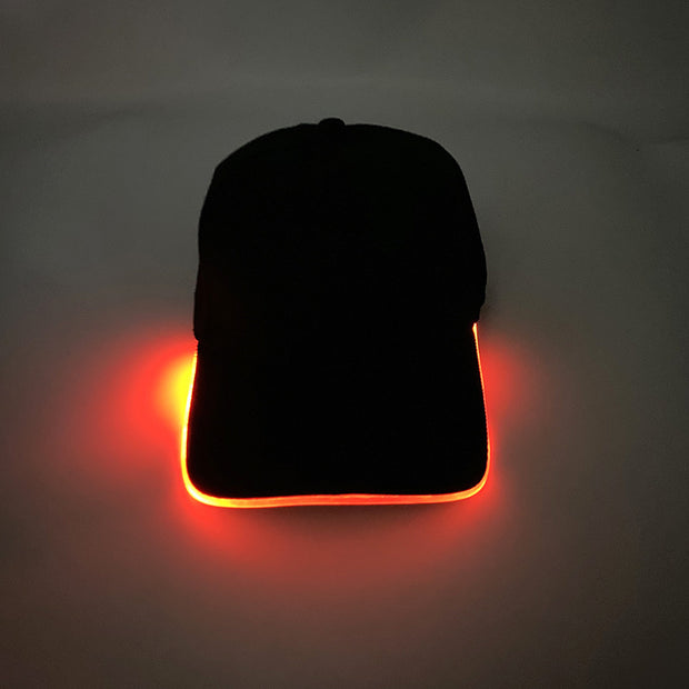 Amazon Sources LED Optical Fiber Luminous Peaked Cap Luminous Flashing Hat Outdoor Sunshade Fashion Baseball Cap Wholesale