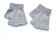 Children's Solid Color Needle Warm Half-finger Gloves
