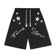 High Street Design Five-pointed Star Embroidered Shorts Men