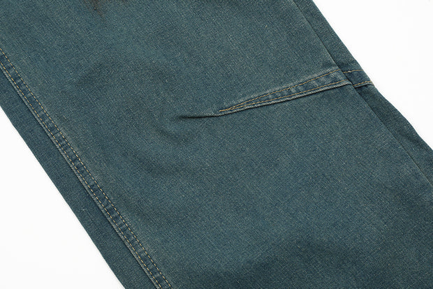 Contrast Color Inkjet Hole Denim Straight-leg Pants Men