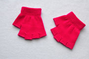 Children's Solid Color Needle Warm Half-finger Gloves