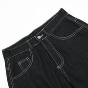 Design Sense Niche Butterfly Paste Cloth Embroidery Denim Straight-leg Pants